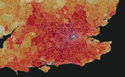 Screenshot of house prices visualisation